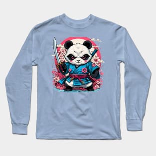 Japanese Samurai Panda Tattoo, Kawaii Ninja Panda Long Sleeve T-Shirt